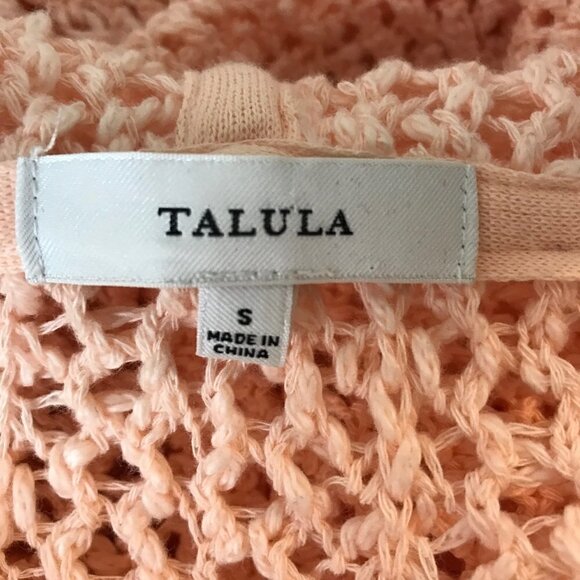 Aritzia Talula Peach Oversized  Open Knit Cardigan With Hood Size S - Picture 5 of 6
